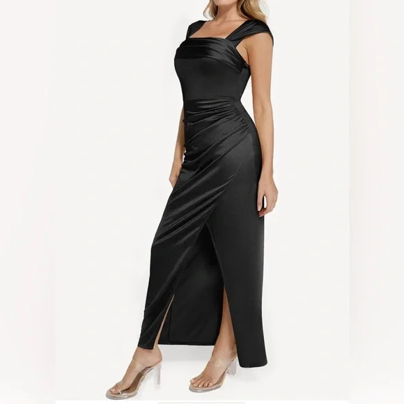 Popilush Elegant Black Dress on/off the shoulder shapewear,  size XL, NWOT - Picture 2 of 4